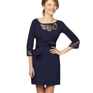 LILLY PULITZER Shauna Mini Belted 3/4 Sleeve Dress in Deep Navy Size 2